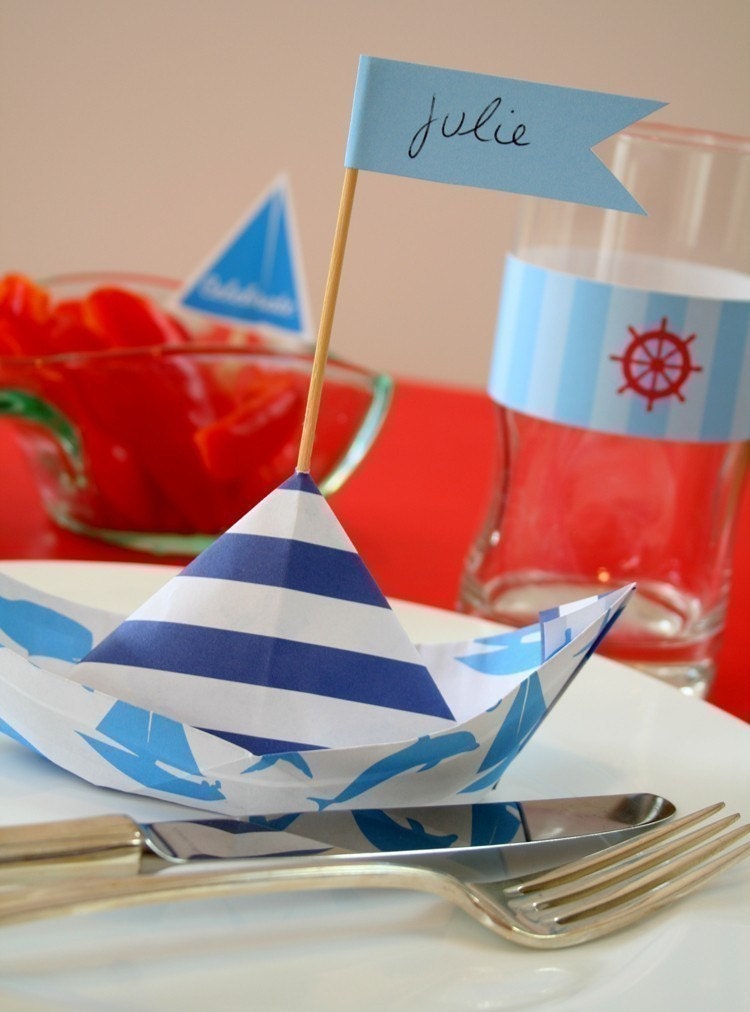 Sail Away Baby Shower or Birthday PRINTABLE Party Collection - YOU CUSTOMIZE