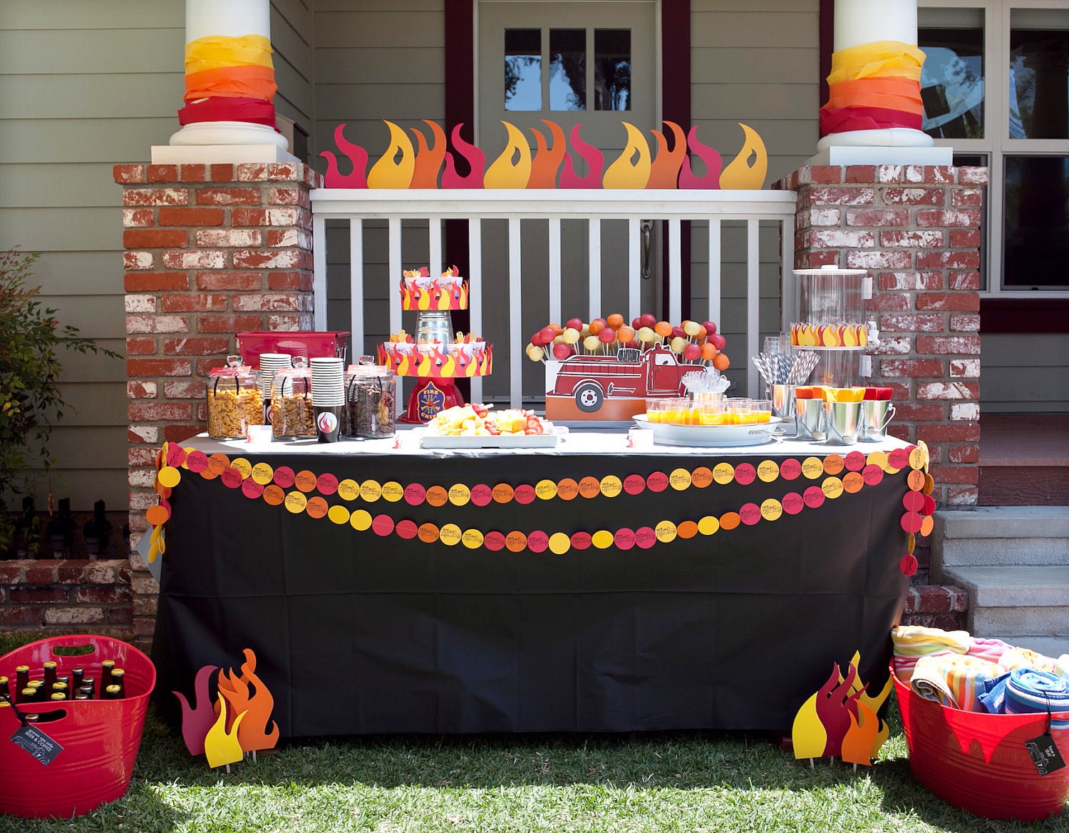 Fire Truck Fire Men Birthday PRINTABLE Party Collection - You Customize EDITABLE TEXT Instant Download Il_170x135