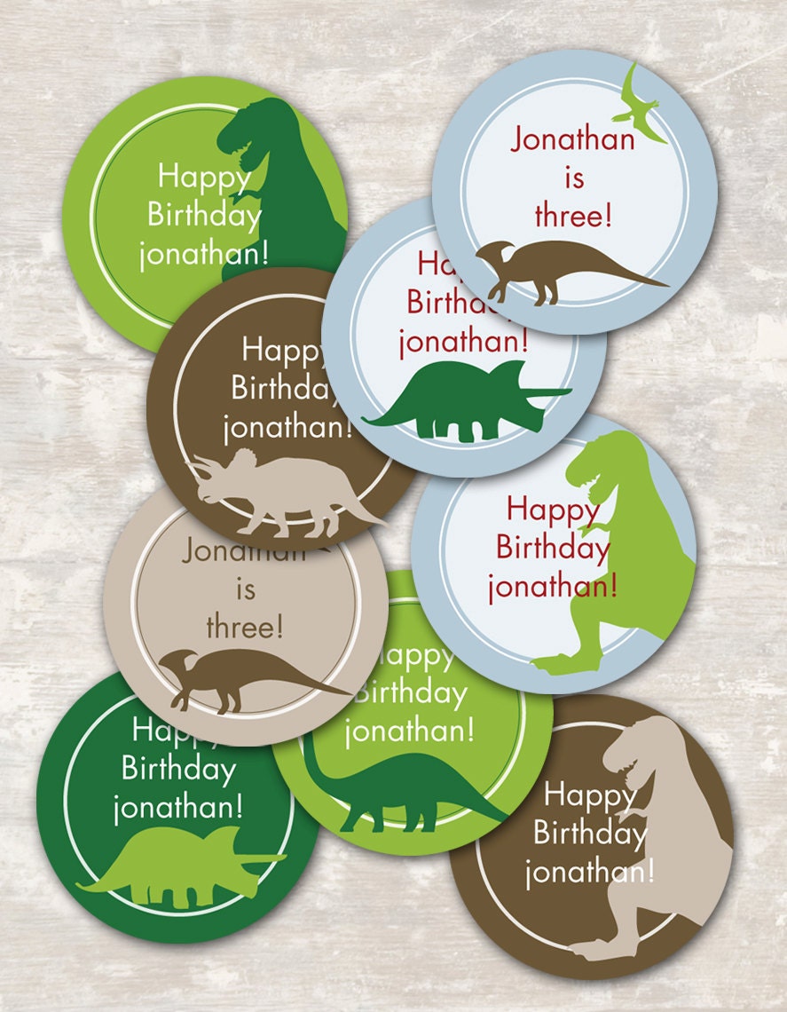 PRINT & SHIP Dinosaur Dig Birthday Party Cupcake Toppers (set of 12) Il_570xn