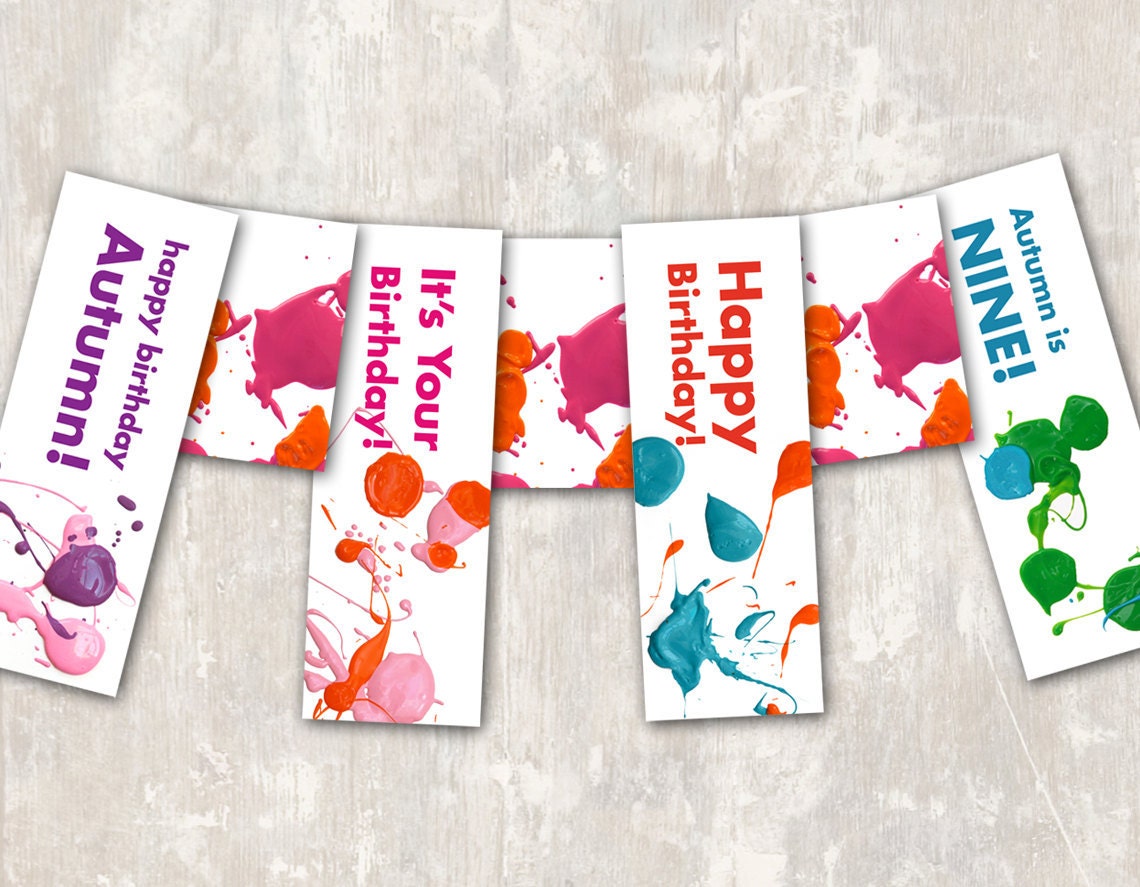 PRINT & SHIP Art Party Birthday Pennant Banner Il_570xn
