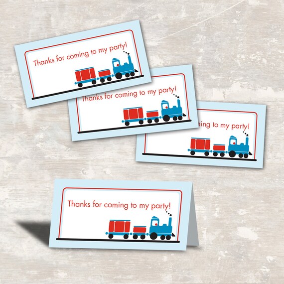 PRINT & SHIP Train Birthday Party Favor Bag Toppers (set of 8) Il_570xn