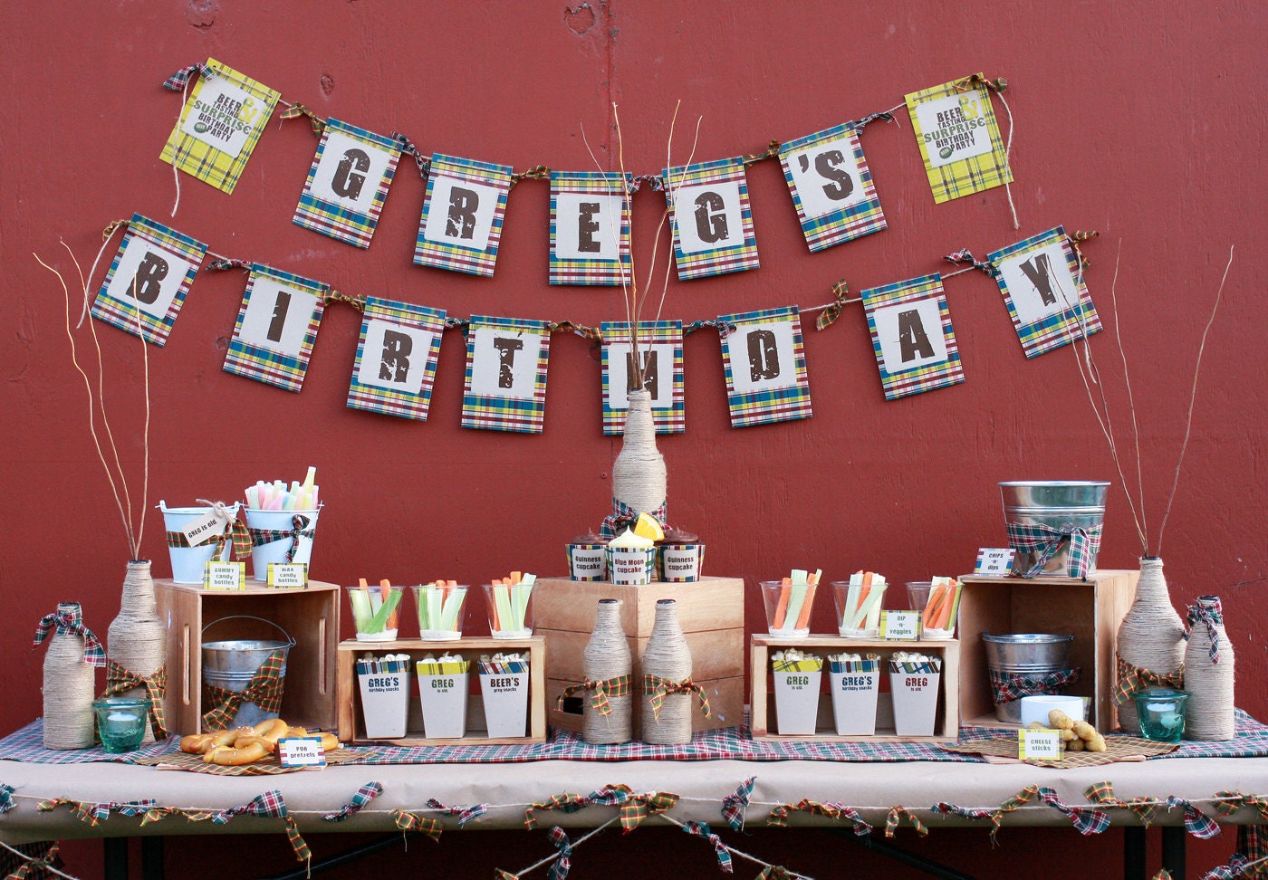 Plaid Flannel Beer Tasting Party PRINTABLE Party Collection - WE CUSTOMIZE