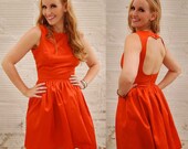 Mia Cotton Silk Open Back Classic Sleeveless Dress with Gathered Skirt and Hidden Pockets - Several colors available