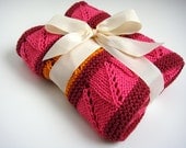 Organic Cotton Pink Orange Raspberry Baby Blanket - Custom Order