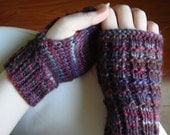 Alpaca Fingerless Gloves - Women's S/M Grey, Purple, Red
