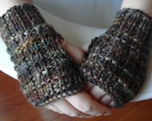 Alpaca Fingerless Gloves - Women's M/L Chocolate Brown, Gold, Red, Teal Green, Peacock Blue