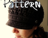 PDF Crochet Pattern - Breezy Brimmed Beanie - hat cap beanie newsboy newsgirl pattern crochet