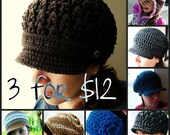 Any 3 Hat Patterns - You Choose