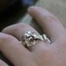 Silver Organic ring Sterling Silver ring silver ring with flowers ooak ring eco stylish silver ring womens ring
