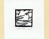Tiny Fishes Linocut