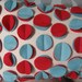 Disc Pillow in Aqua and Red