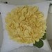 Hydrangea Pillow in White Linen and Light Yellow Bloom