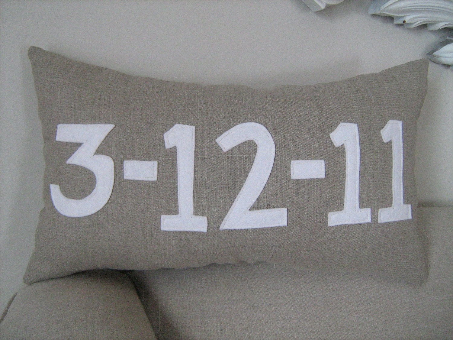 Custom Date Pillow- Wedding- Birth