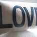 Love Pillow in Oatmeal Linen and Navy Felt