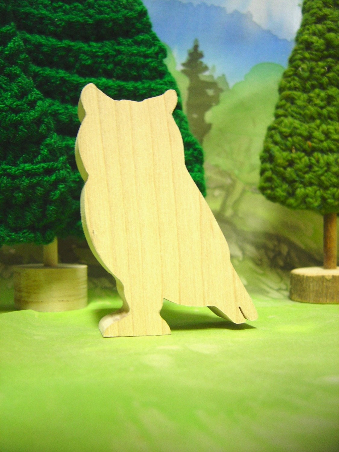 Owl wooden toy figurine