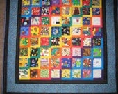 I Spy Quilt /  Dinosaur print Baby Quilt  Reversible