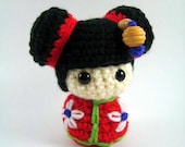Chibi Kokeshi Doll Amigurumi Crochet Pattern PDF file