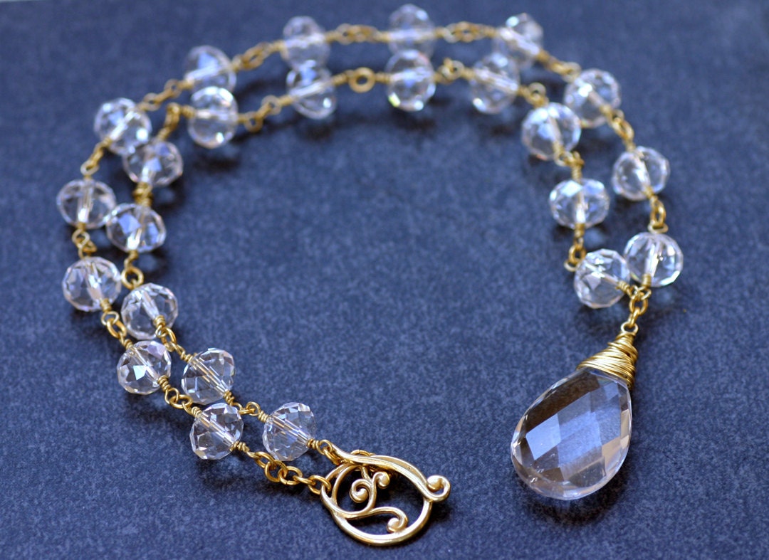 Crystal Teardrop  Necklace