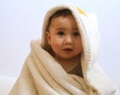 ORGANIC Baby Bath Towel with Hood / Personalized Double-Thick Eco Friendly Initial Beach Towel - Custom Modern Kids Gift
