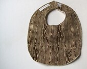BABY BIB eco friendly unisex baby eating bib - forest woodgrain woodland rustic brown faux bois