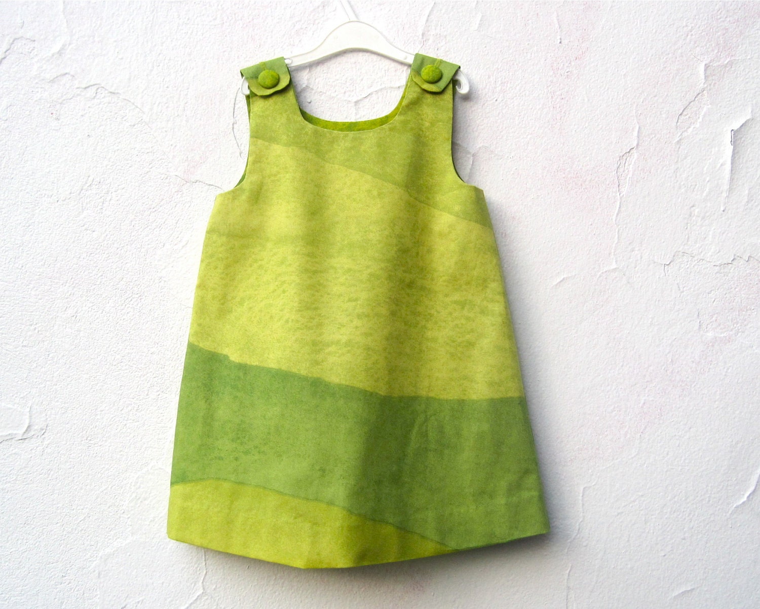 The Stella Dress - Girls Dress in Marimekko Ombre Greens - Modern Color blocks - Toddler Girls Spring Fashion (Ready to Ship in 12 months)