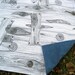 PICNIC BLANKET - modern rustic woodgrain / black and white tree logs outdoors camping blanket for dads (last 3)