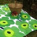 Marimekko PICNIC Blanket - Summer Beach Outdoors Food Blanket in Grass Lime Green Giant Flowers Poppies (Last 1) Wedding Gift Idea