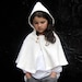 Girls CAPE Jacket Dressy Shrug - Weddings Accessory - Snow White Boiled Wool Capelet Hood Size 12 months 1T to 3T - Modern Kids Fall Fashion