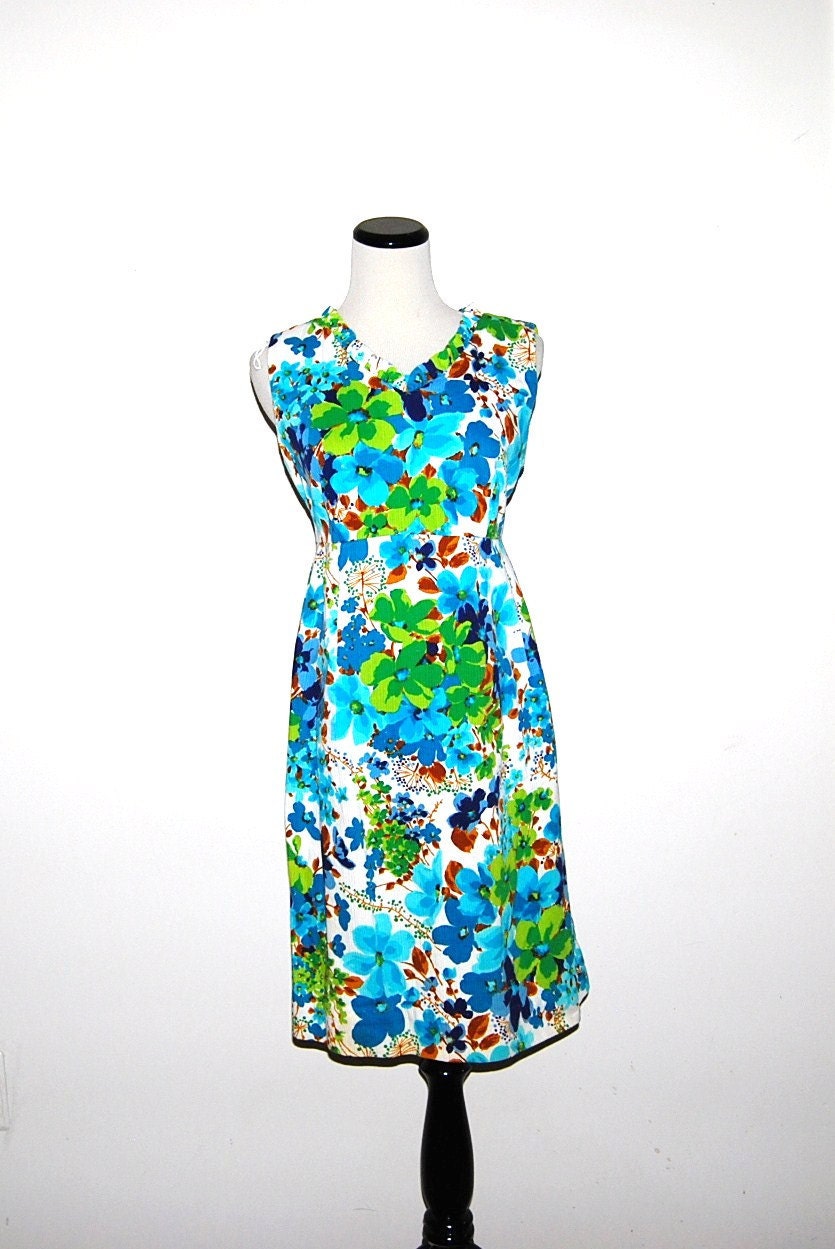 Vintage Dress 60s Tropical Mod