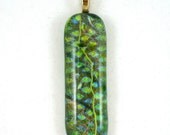 Dichroic Fused Glass Pendant - Green