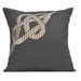 Nautical Pillow Cover, Cream Rope on Gray Pillow, Decorative Throw Pillow Cover, Linen Pillow, 18 x 18 pillow cover square, Sofa Pillow