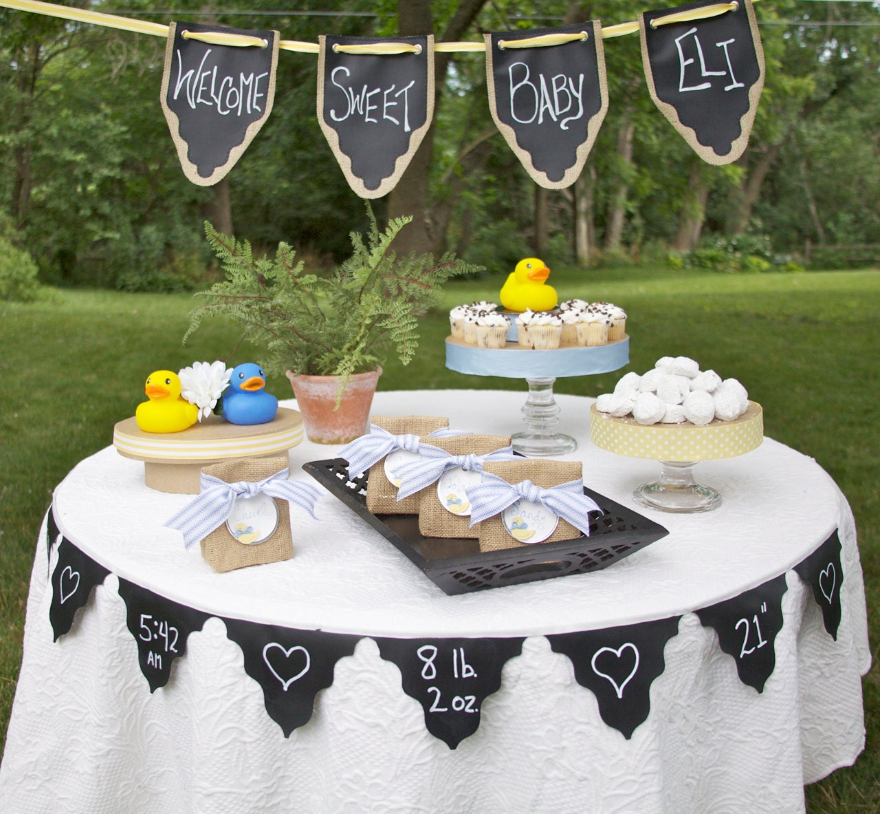 Chalk Cloth Pennant Garland to Customize for Any Celebration with 8 Pennants