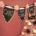 Set of 5 Chalkboard Fabric Banners ... Bunting ... Labels ... Signs ... Pennants to Customize Again and Again.