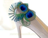 Peacock Shoe Clips - CONTESSA Shoe Clips