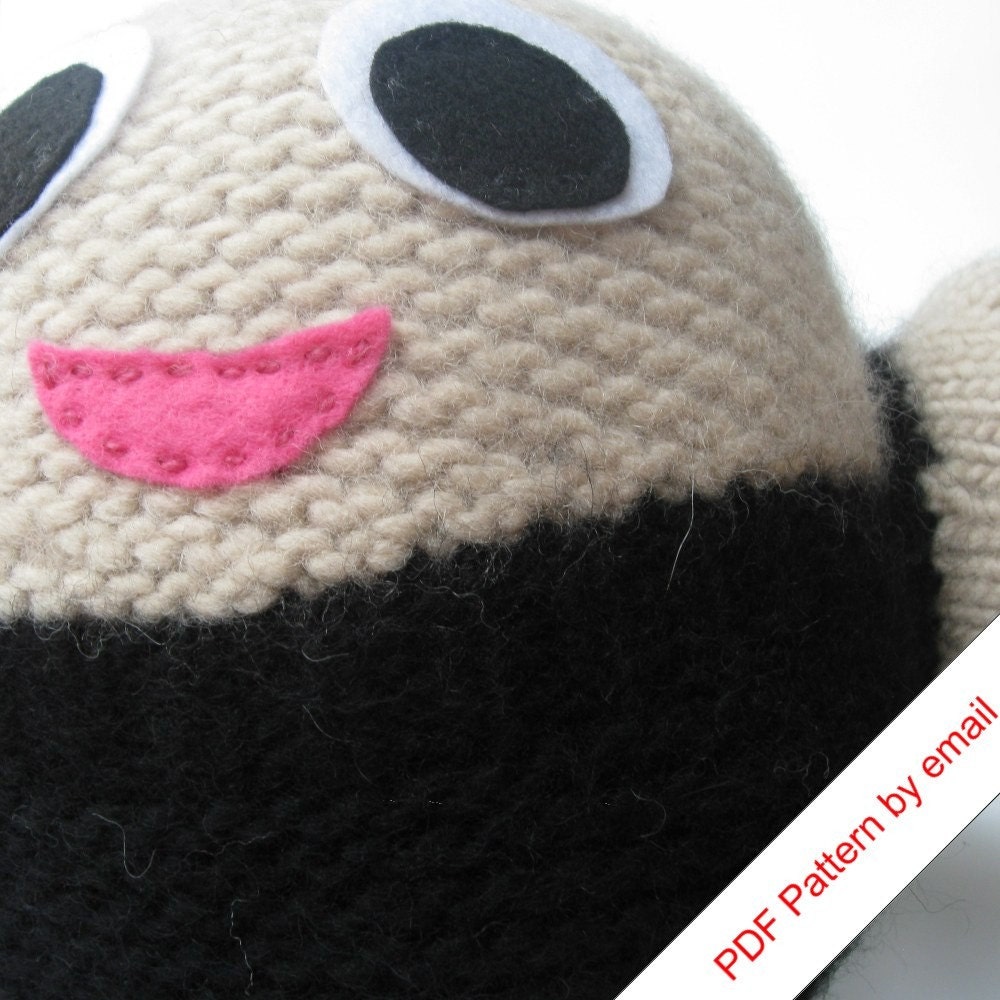 PDF Toy Monster Knitting Pattern. Make your own Hug Monster.