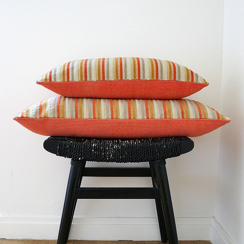 CIRCUS STRIPES Silk and Cotton Cushion Cover 45 x 45 cm