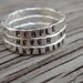 ONE fine silver stacking ring- hand stamped -hand made to order- custom moms jewelry stacker ring