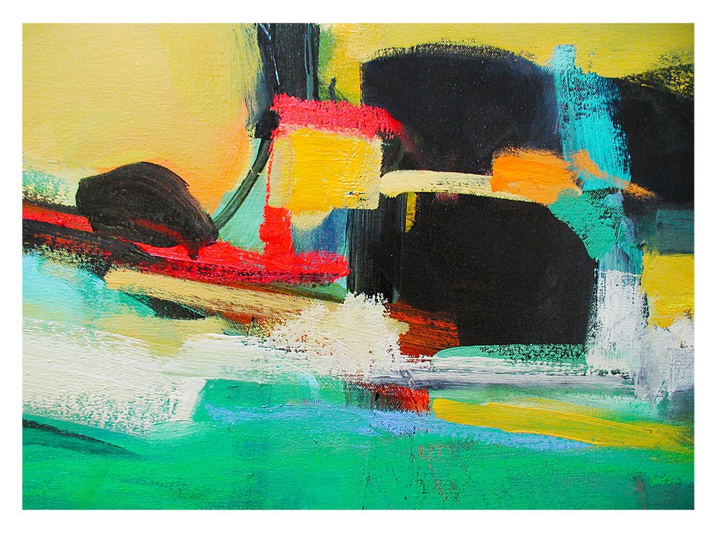 Modern Art Print from Abstract Original Painting by Jenny Gray, Bright, Contemporary Art 5x7