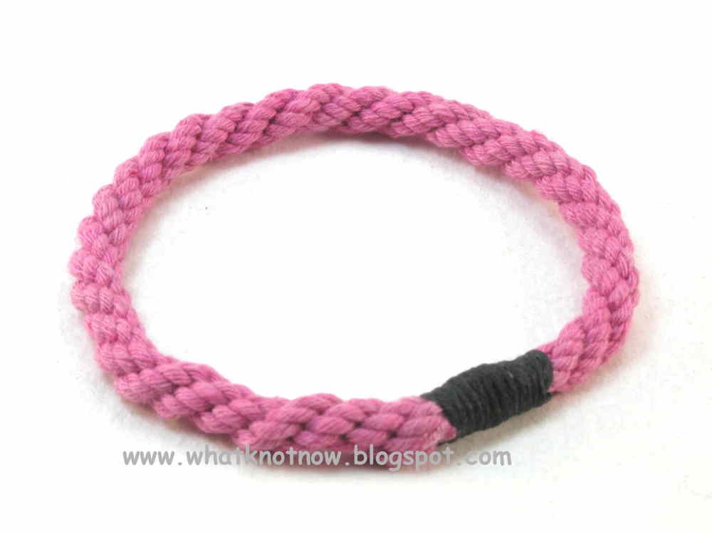 soft pink cotton grommet rope bracelet 1924