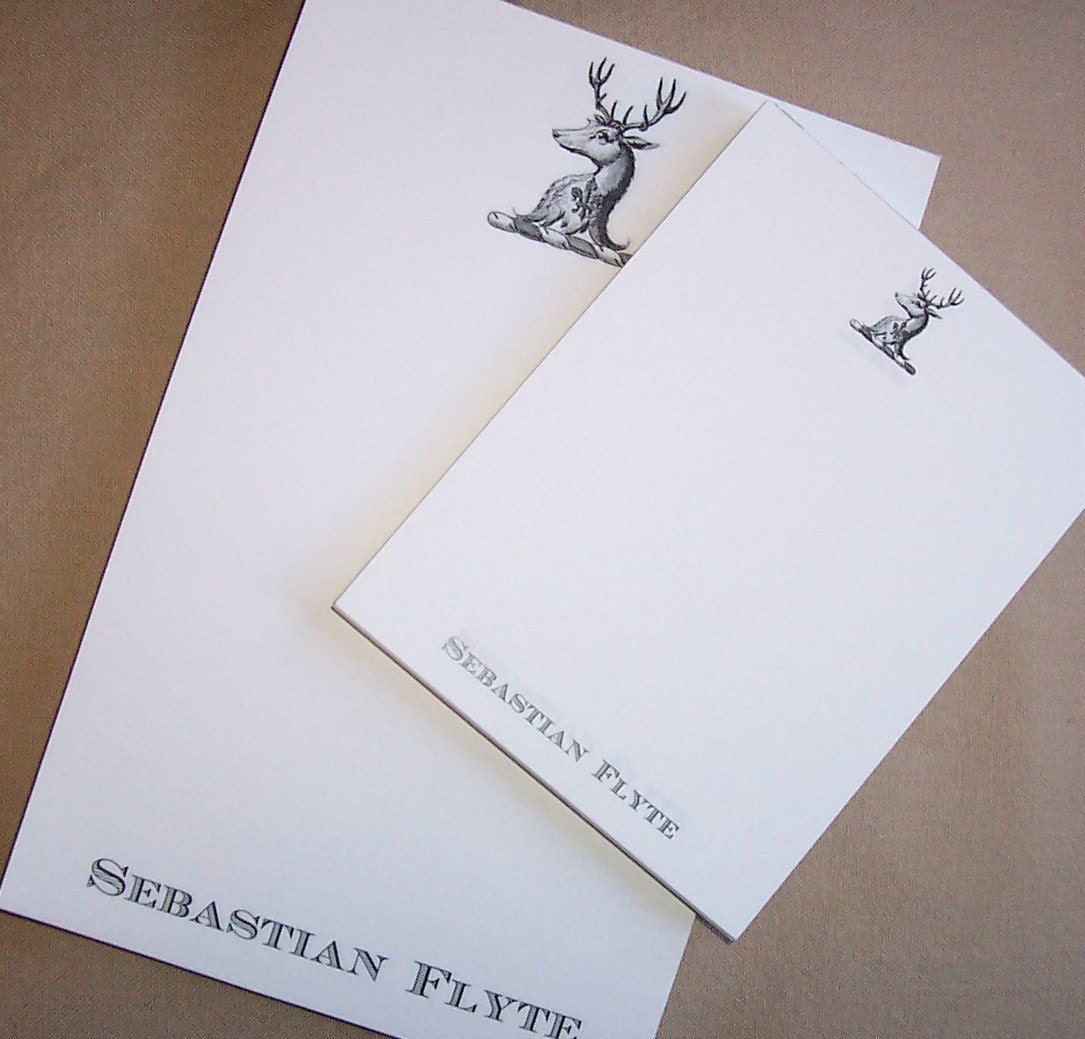 Deer, Stag, Elk Head Personalized Monogrammed for Dad Stationery Note Pad Handmade Woodland Forest Notepads