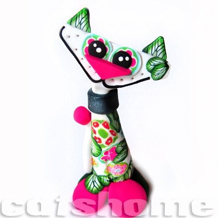 ROMANTIC CATS - romantic millefiori cat sculpture by catshome