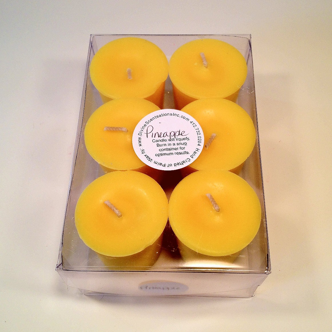6 Pack Pineapple Soy Votives