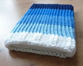 Knitted laptop sleeve and Macbook sleeve 13 inch Under the Sea blue