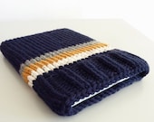 Laptop sleeve macbook sleeve apple bag case marine blue mustard knitted 13 inch