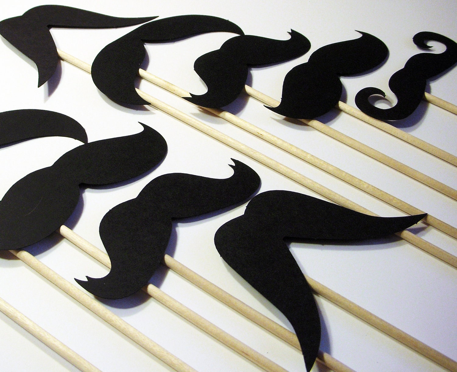 24 DIY Photo Booth Props Mustache on a Stick -  Wedding Party Mustache  Props - Set of 24 A