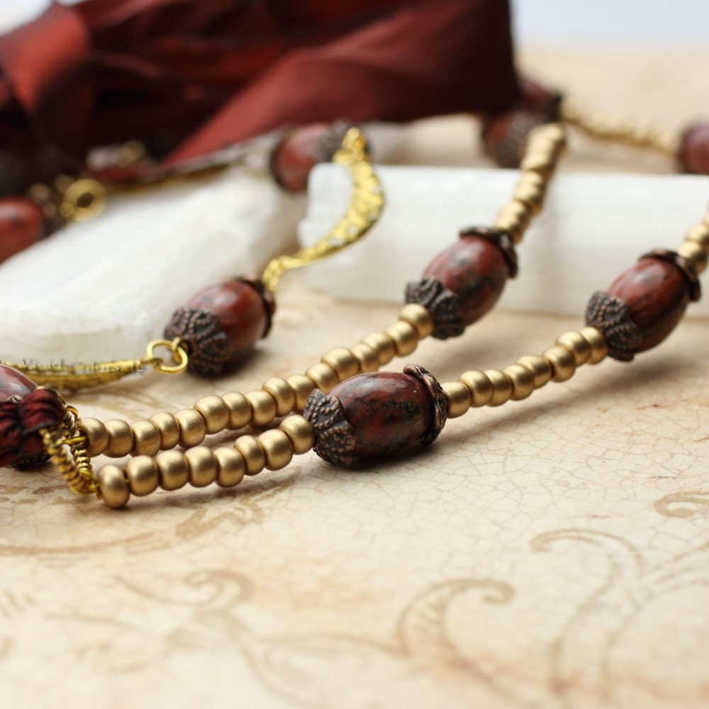 Fantasy in Jasper - Romantic Boho Style Necklace - Ready to Ship - Handmade by VividColors