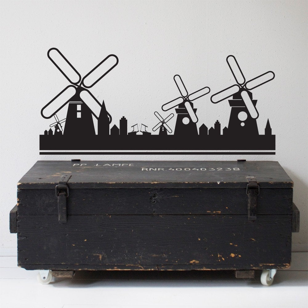 Dutch skyline window/wall decal wallsticker