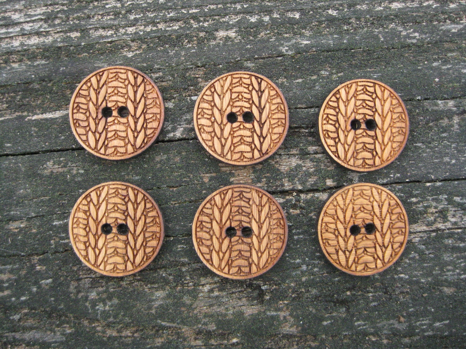 Four 1" Bamboo Knitting Buttons