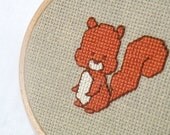 CLOSING DOWN  : From 30 to 50 % off - More information in my shop policies - Little squirrel Cross Stitch PDF Pattern