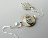 Handmade dangle earrings. Summer / Beach / ocean themed handmade lampwork.